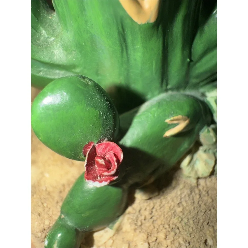 Vintage Ceramic Sombrero & Cactus 2 Piece Canisters Set W/Lid‎ Vase